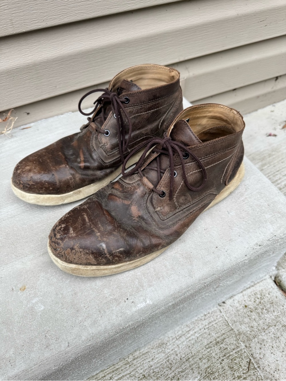 Red Wing 6719 Vintage Brown Leather Safety Toe Chukka Boots Mens US 10